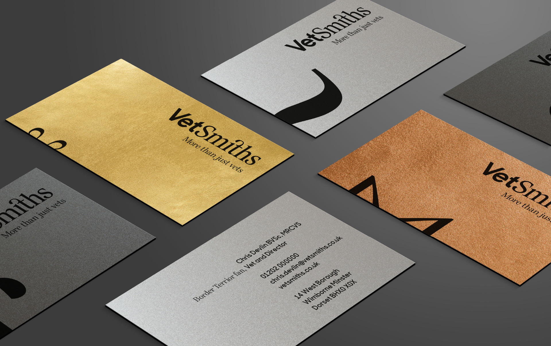 Vetsmiths branding business cards imagery